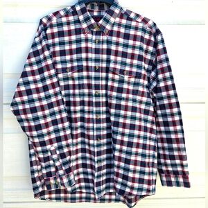 Roper Men's Red and Green Plaid Casual Shirt
